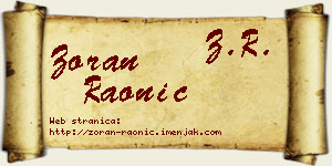 Zoran Raonić vizit kartica